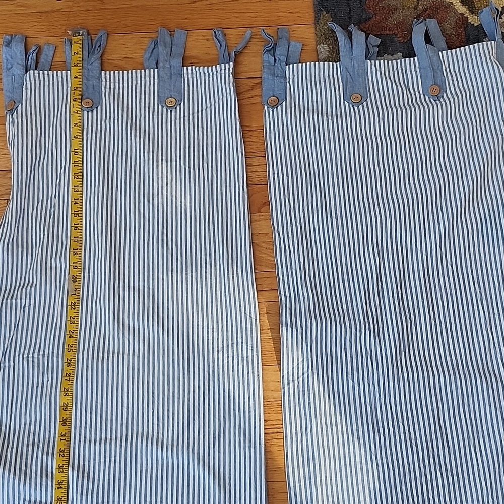 Curtains, Made In India 2 Panels With Tie Backs.